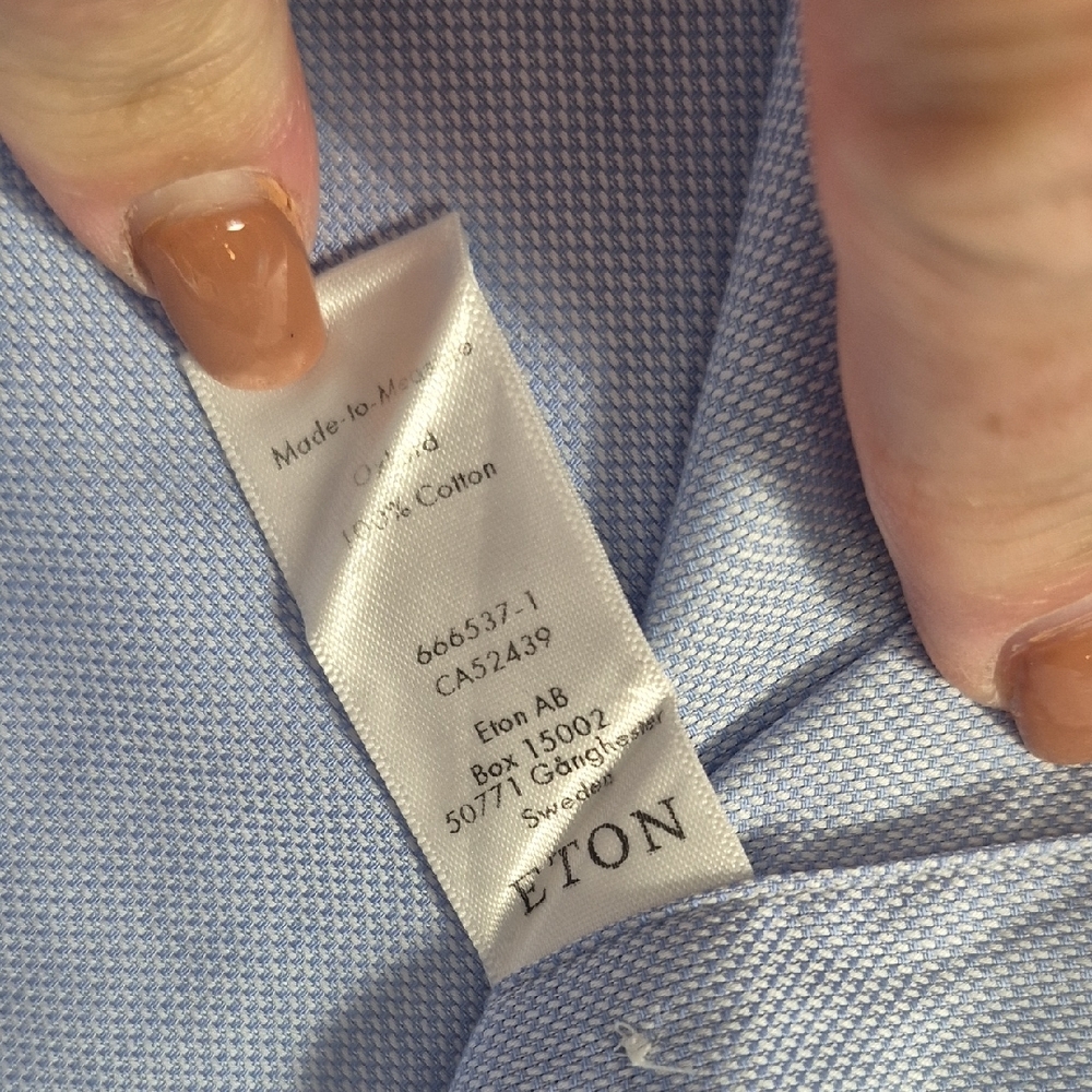 Eton Sky Blue Dress Shirt for Men - Picture 8 of 12